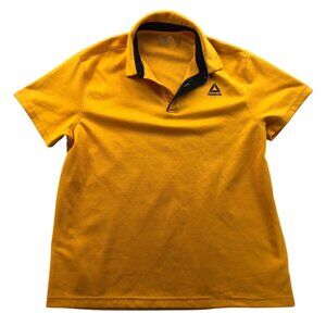 Reebok Mens Activewear Shirt XL Short Sleeve Yellow Athletic Polo Shirt Casual